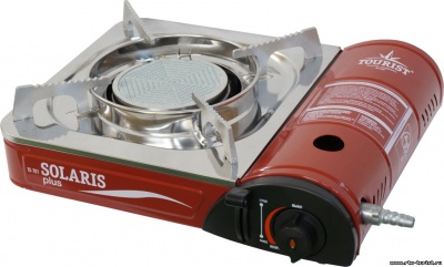 Портативная газовая плита Solaris Plus TS-701 (керамическая конфорка + с переходником под бытовые баллоны)